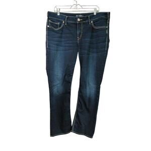 Silver Jeans Womens 18 Blue Suki Slim Boot Stretch